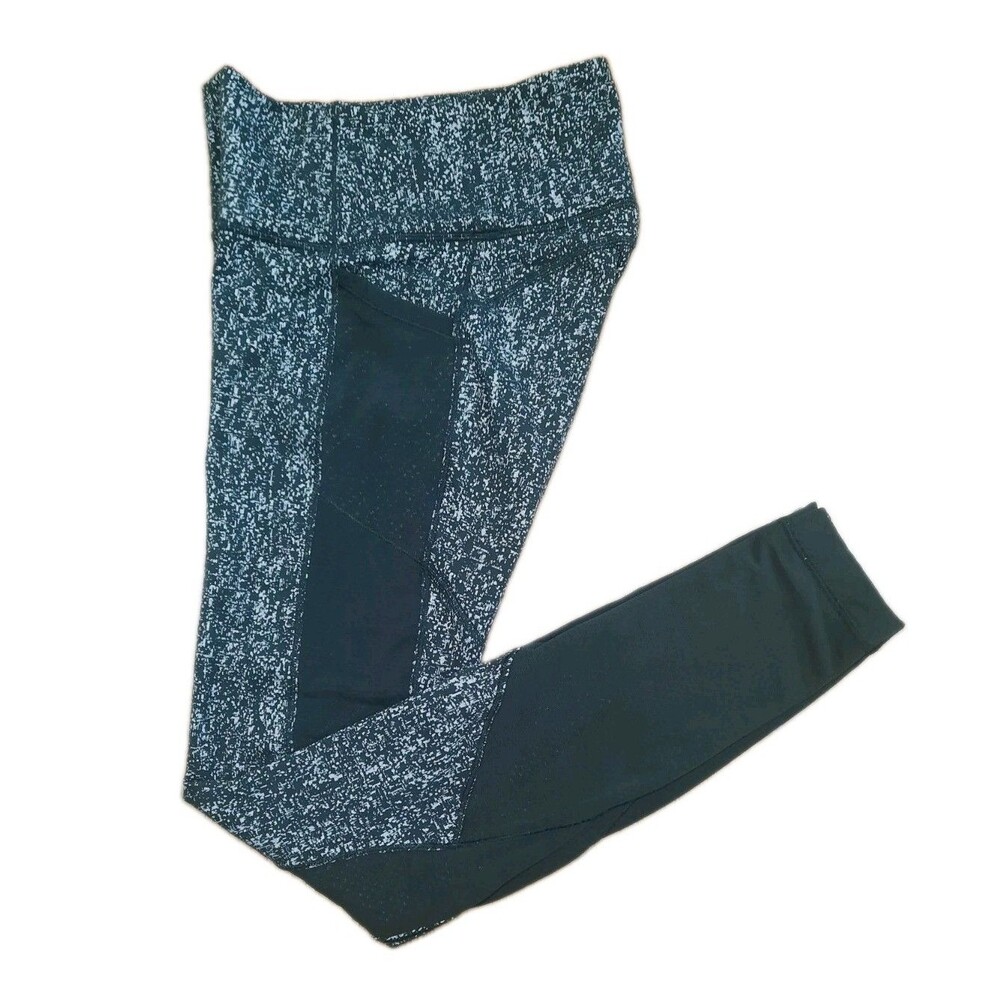 Lululemon Fit Physique Mesh Panel Leggings Suited Jacquard Black White Pockets 4